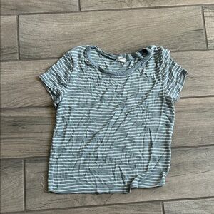 Garage Gray blue Striped Short Sleeve Tee